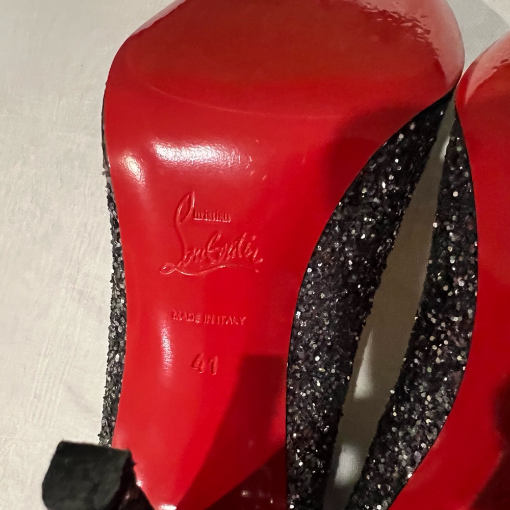 Christian Louboutin , Ron Ron 100 Glitter, Antracite - Picture 4 of 9